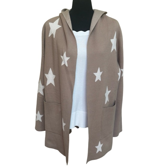Splendid Tan and White Star Cardigan - Picture 4 of 10